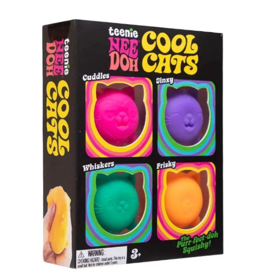 New Needoh Teenie Cool Cat Adult Decompression Toys Kneading and Office Stress Relief Tools a Box of 4