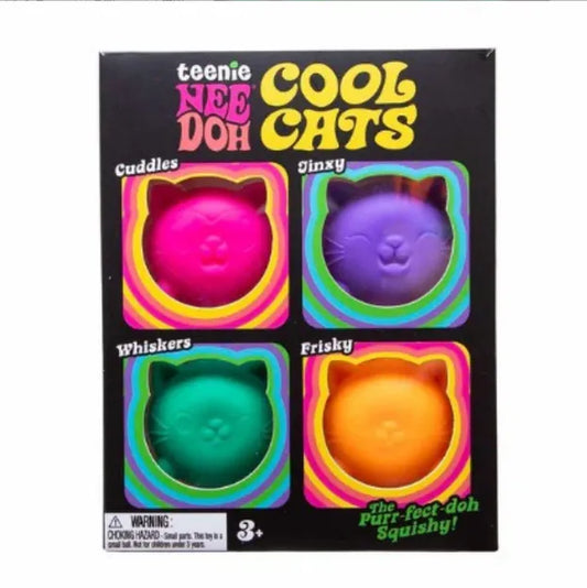 New Needoh Teenie Cool Cat Adult Decompression Toys Kneading and Office Stress Relief Tools a Box of 4 